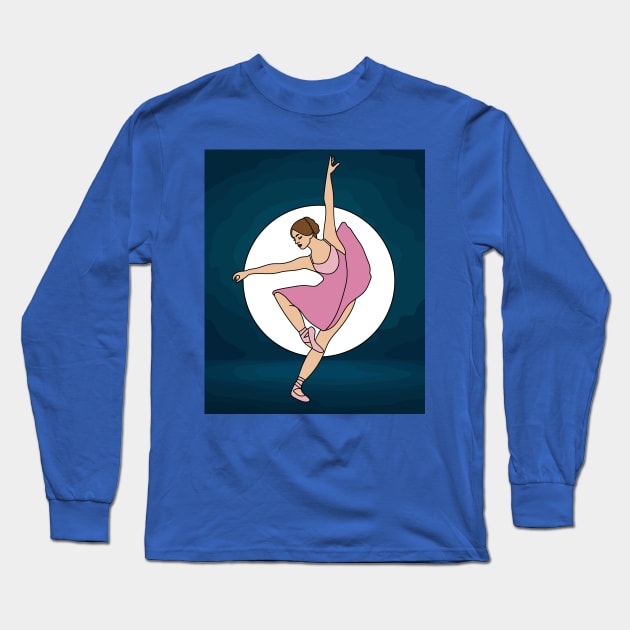 Dancing Ballerina Ballet Figures Long Sleeve T-Shirt by flofin